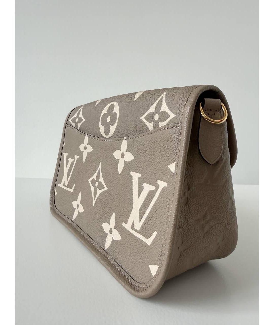 LOUIS VUITTON Бежевая кожаная сумка через плечо, фото 4