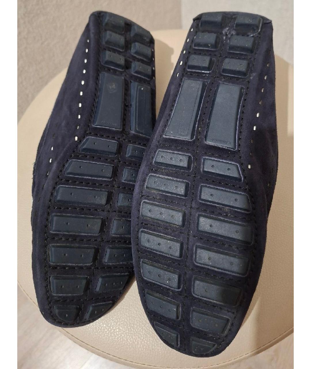 ZILLI Темно-синие замшевые мокасины, фото 6