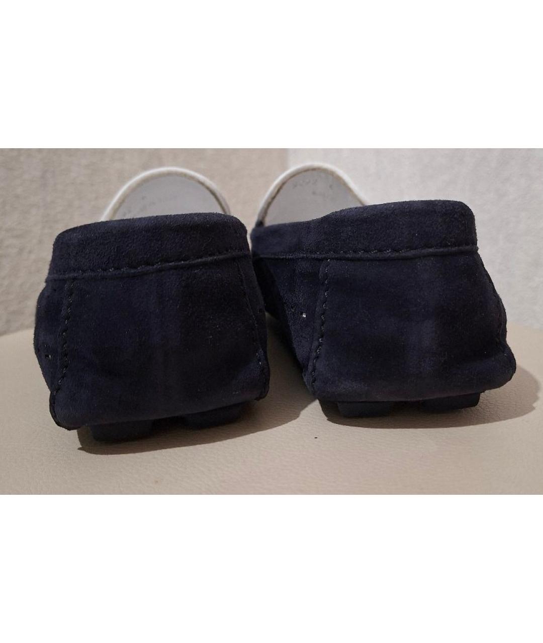 ZILLI Темно-синие замшевые мокасины, фото 4