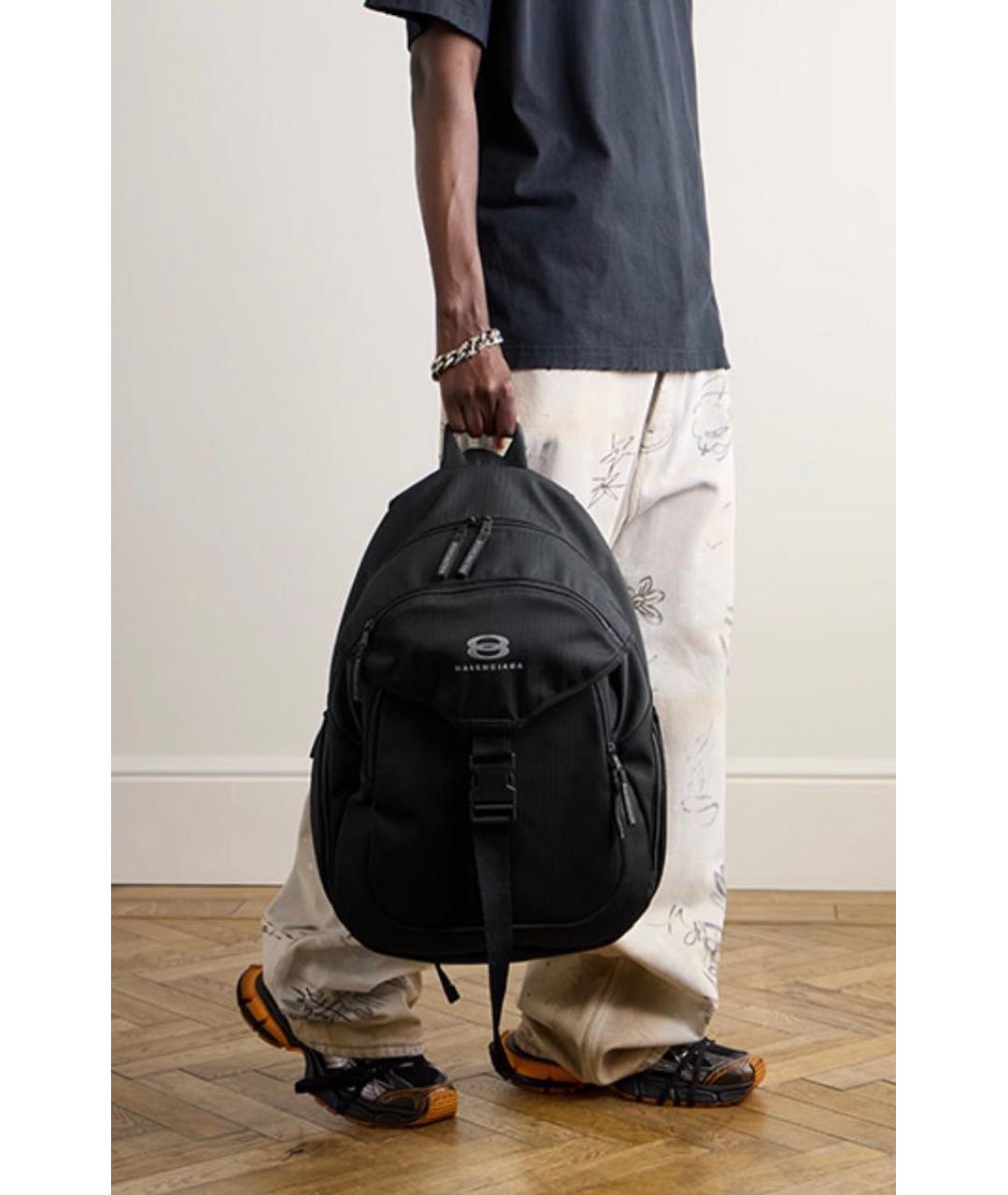 BALENCIAGA Черный тканевый рюкзак, фото 4