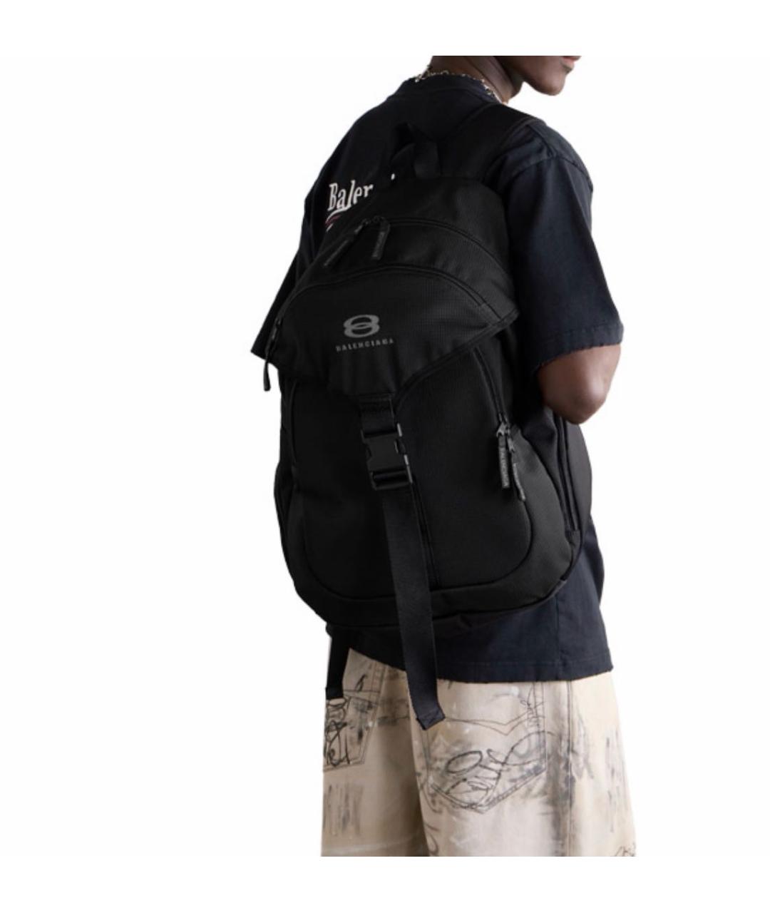 BALENCIAGA Черный тканевый рюкзак, фото 5