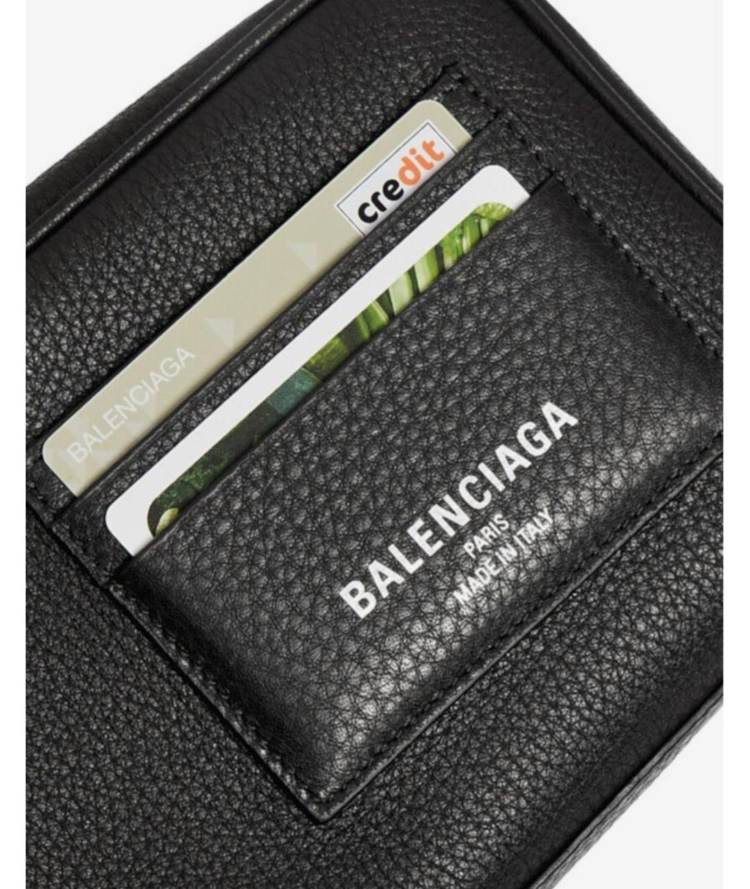 BALENCIAGA Черная кожаная барсетка, фото 5