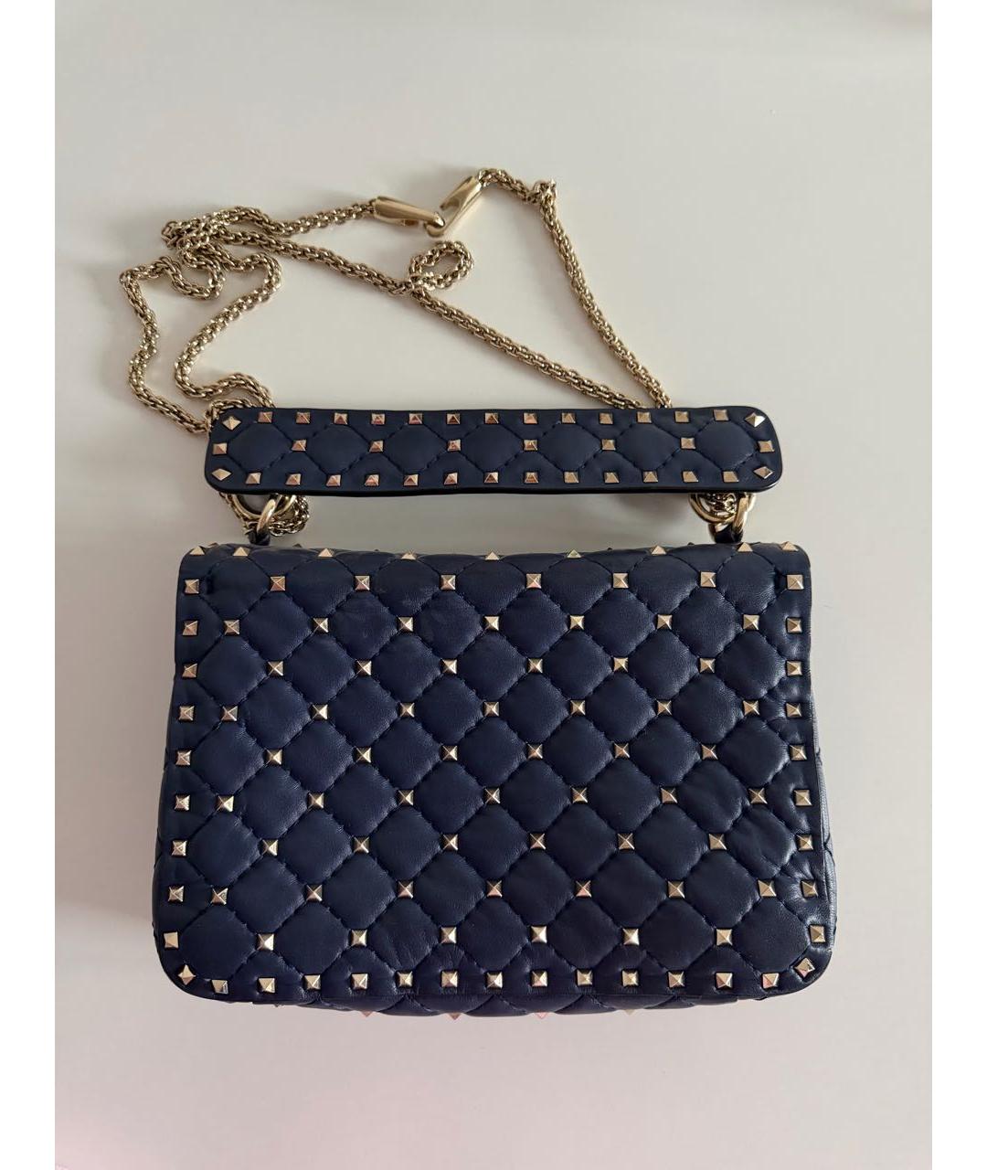 VALENTINO Темно-синяя кожаная сумка через плечо, фото 3