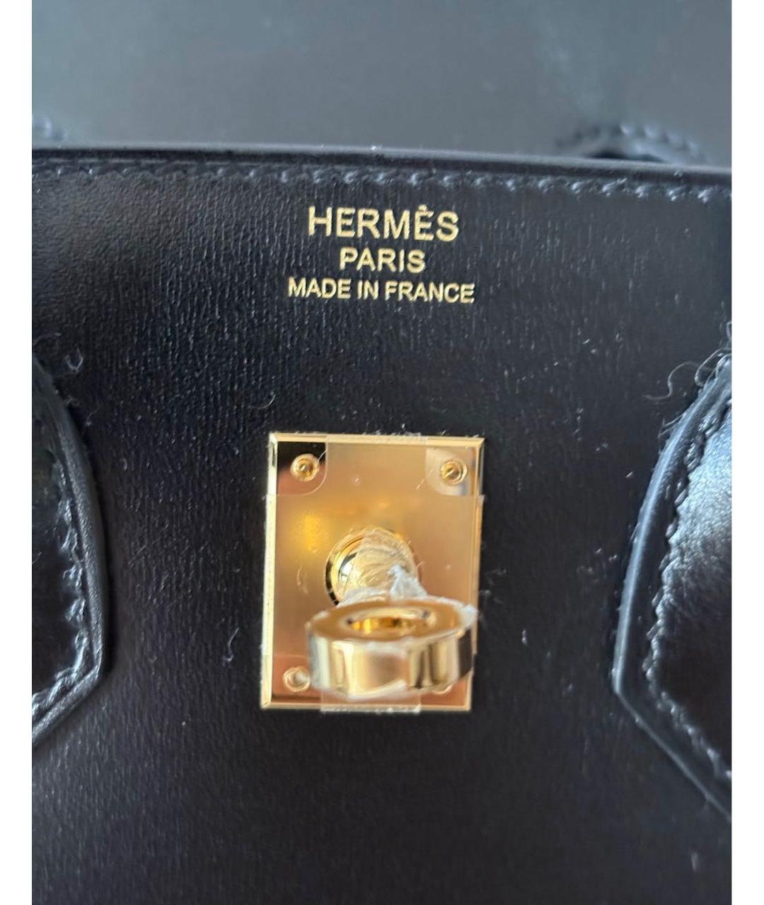 HERMES Черная кожаная сумка с короткими ручками, фото 2