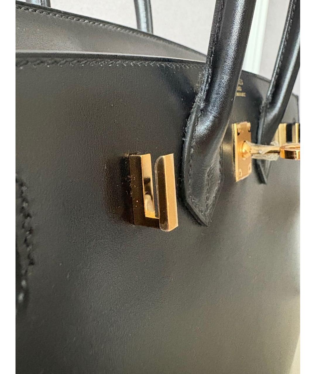 HERMES Черная кожаная сумка с короткими ручками, фото 3