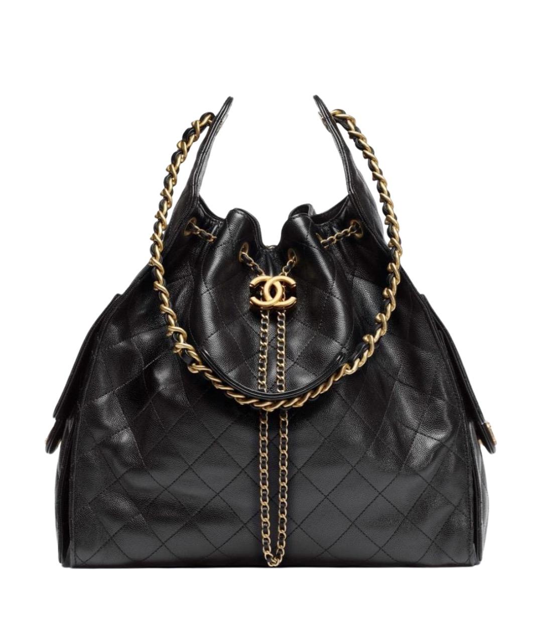 CHANEL Черная кожаная сумка через плечо, фото 1