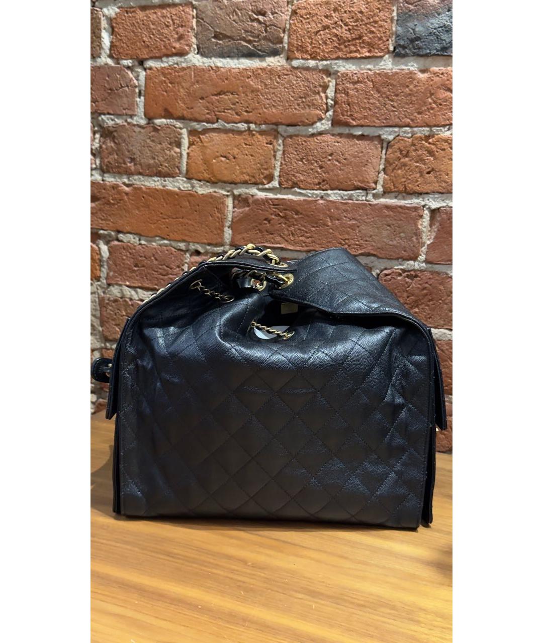 CHANEL Черная кожаная сумка через плечо, фото 3