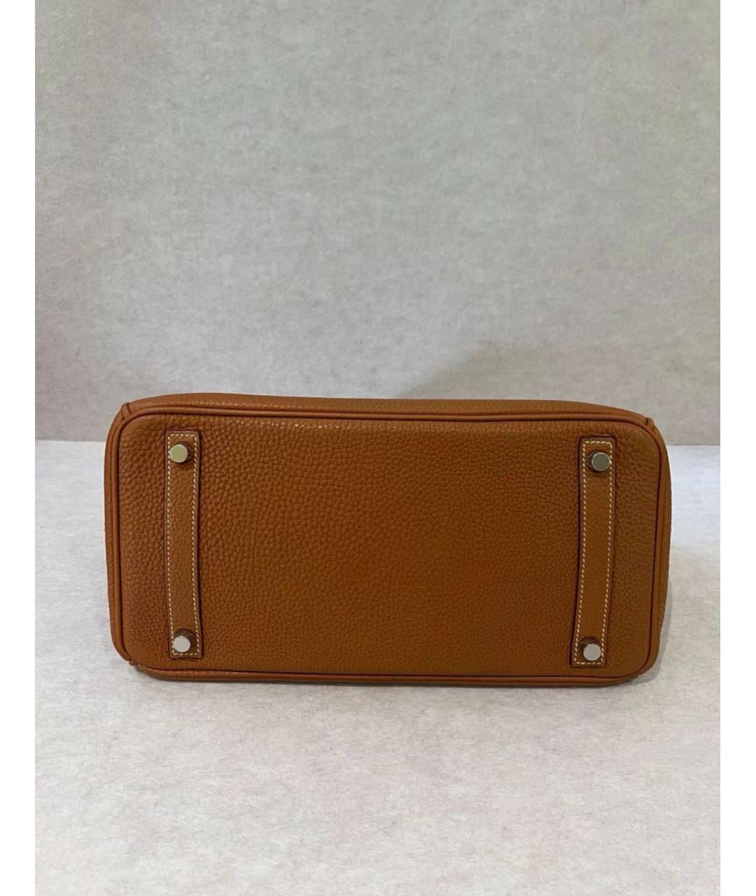 HERMES Коричневая кожаная сумка с короткими ручками, фото 7