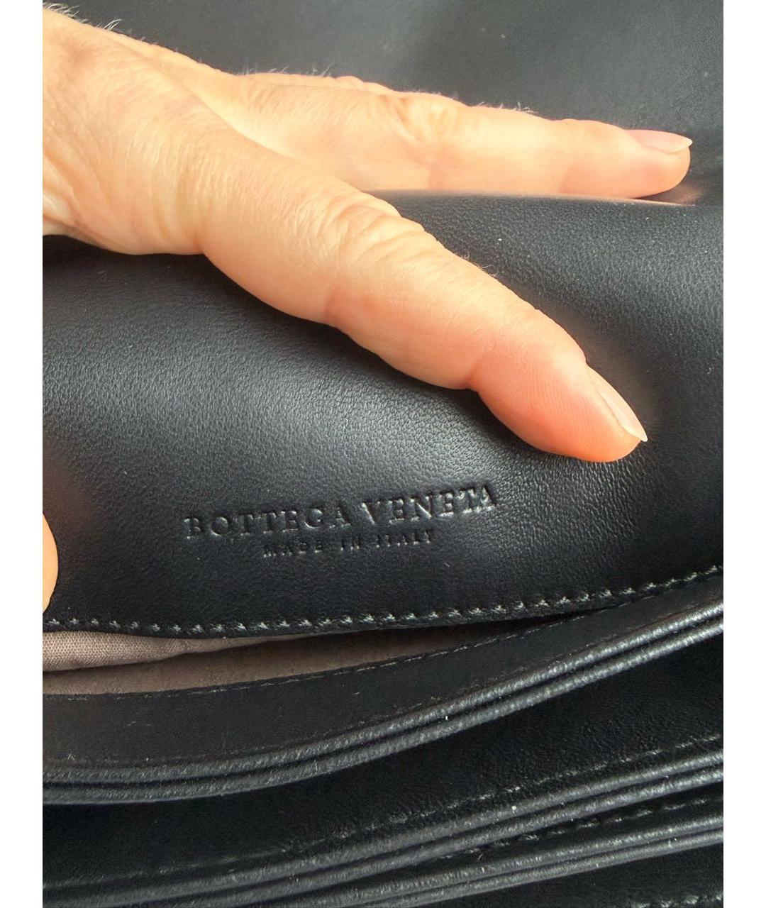 BOTTEGA VENETA Черный кожаный портфель, фото 4