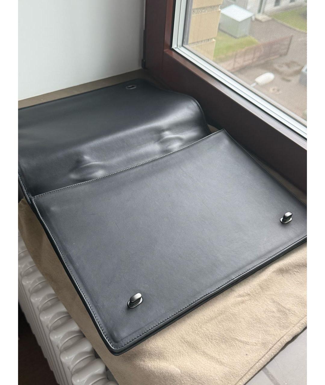 BOTTEGA VENETA Черный кожаный портфель, фото 5