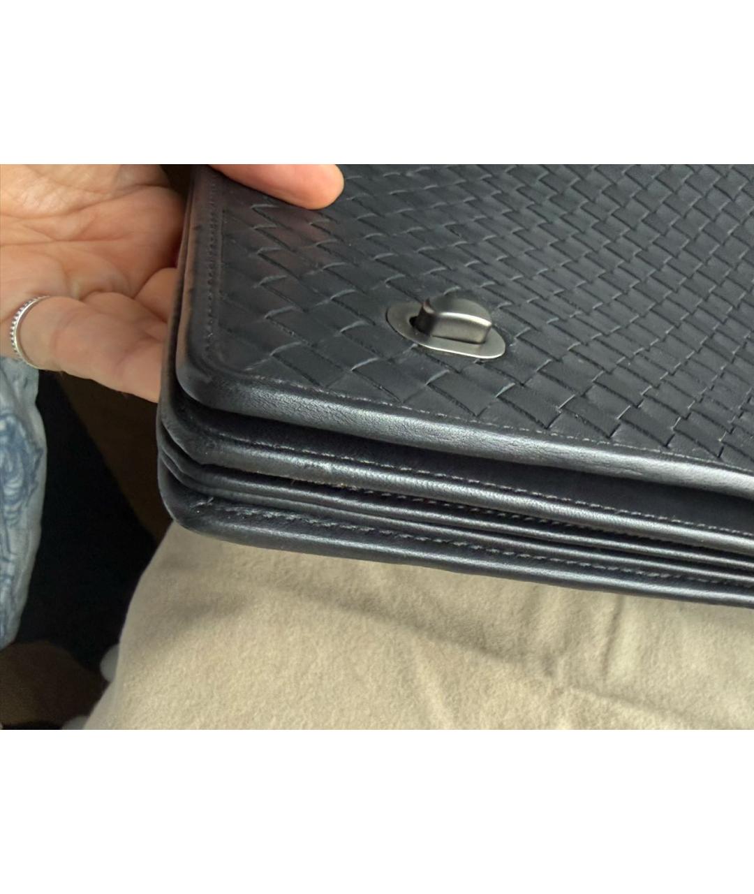 BOTTEGA VENETA Черный кожаный портфель, фото 2