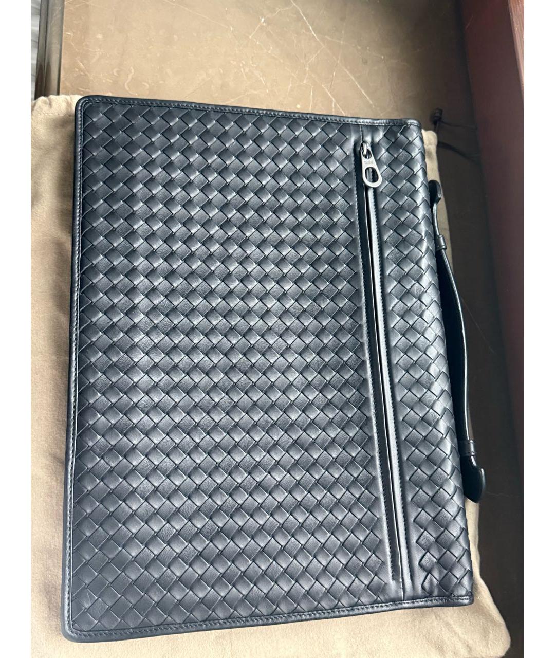 BOTTEGA VENETA Черный кожаный портфель, фото 3
