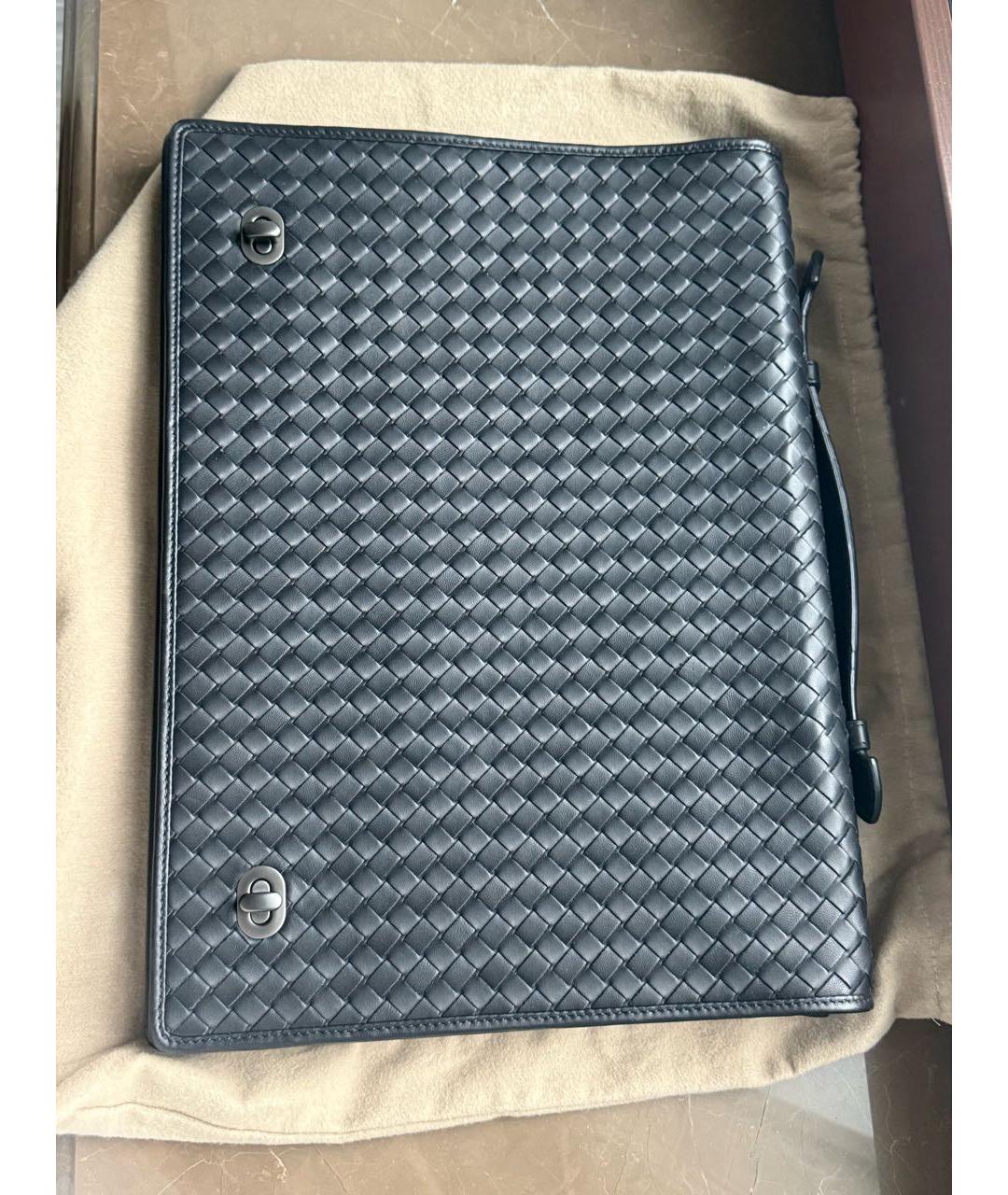 BOTTEGA VENETA Черный кожаный портфель, фото 6
