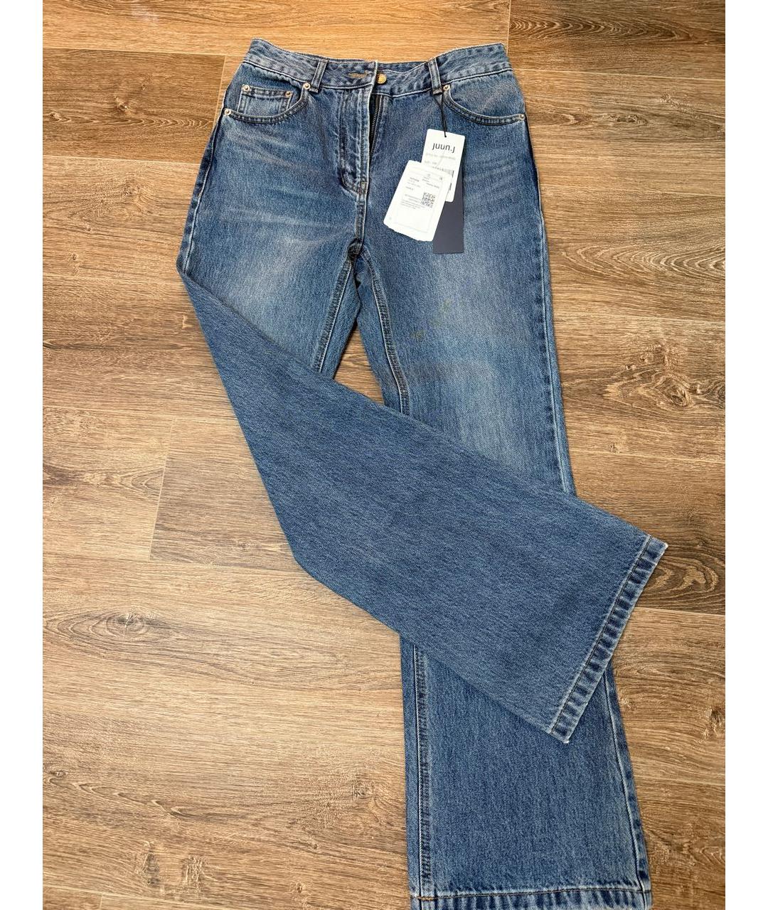 JUUN.J Синие хлопковые прямые джинсы, фото 3