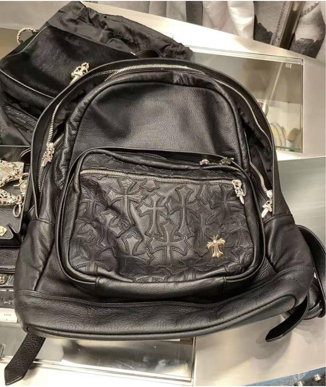 CHROME HEARTS Черный кожаный рюкзак, фото 2
