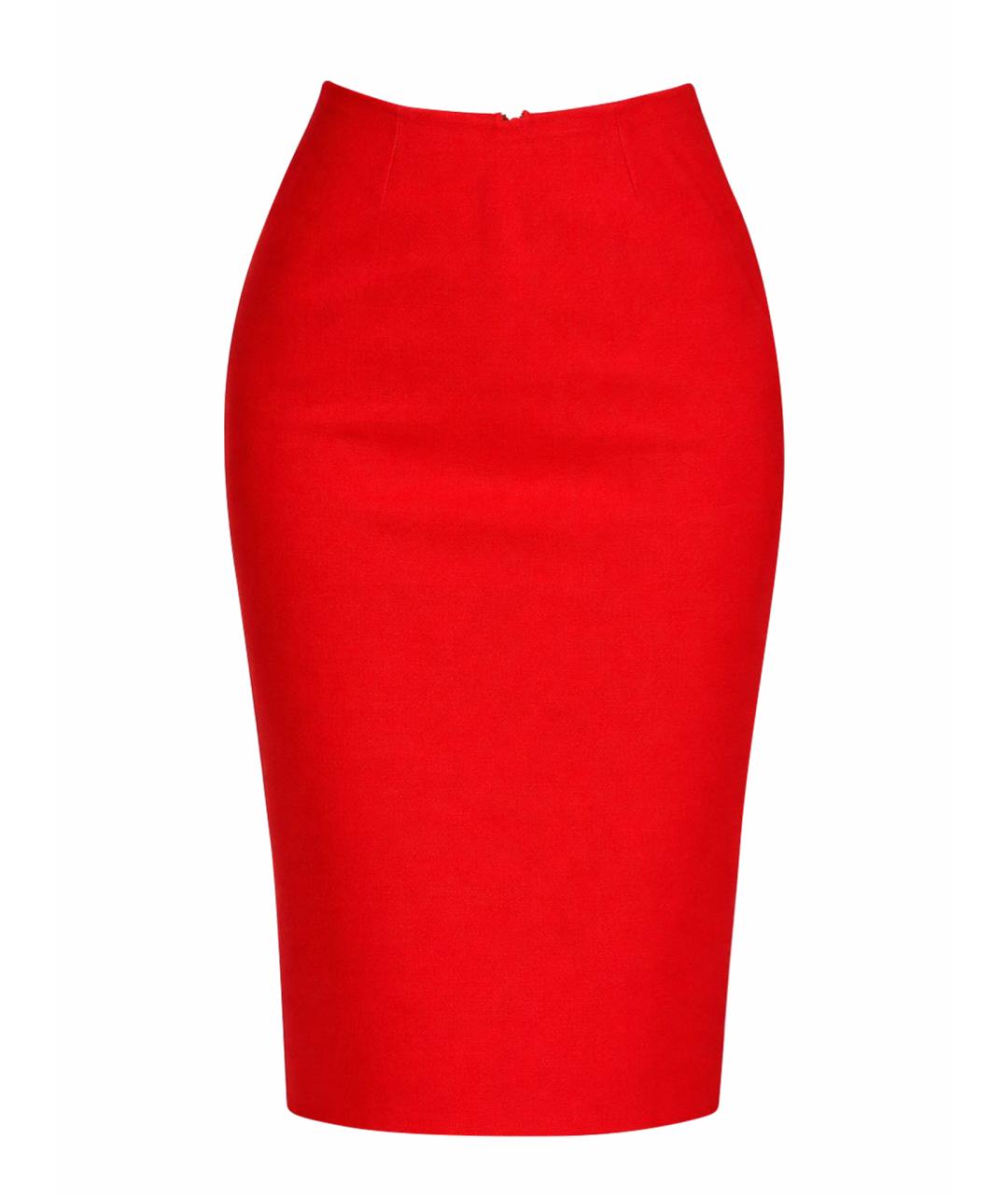 CELINE Красная шерстяная юбка миди, фото 1