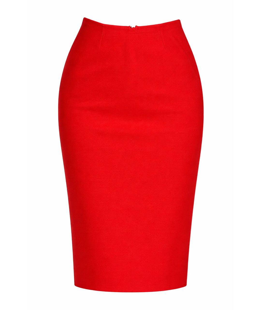 CELINE Красная шерстяная юбка миди, фото 6