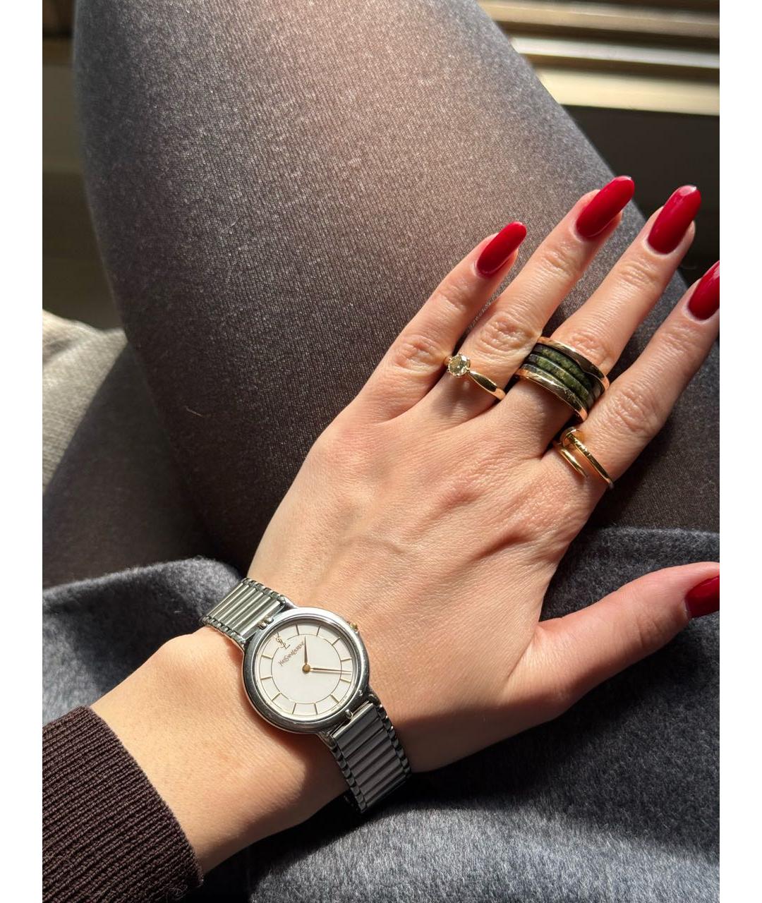 SAINT LAURENT Белые стальные часы, фото 6