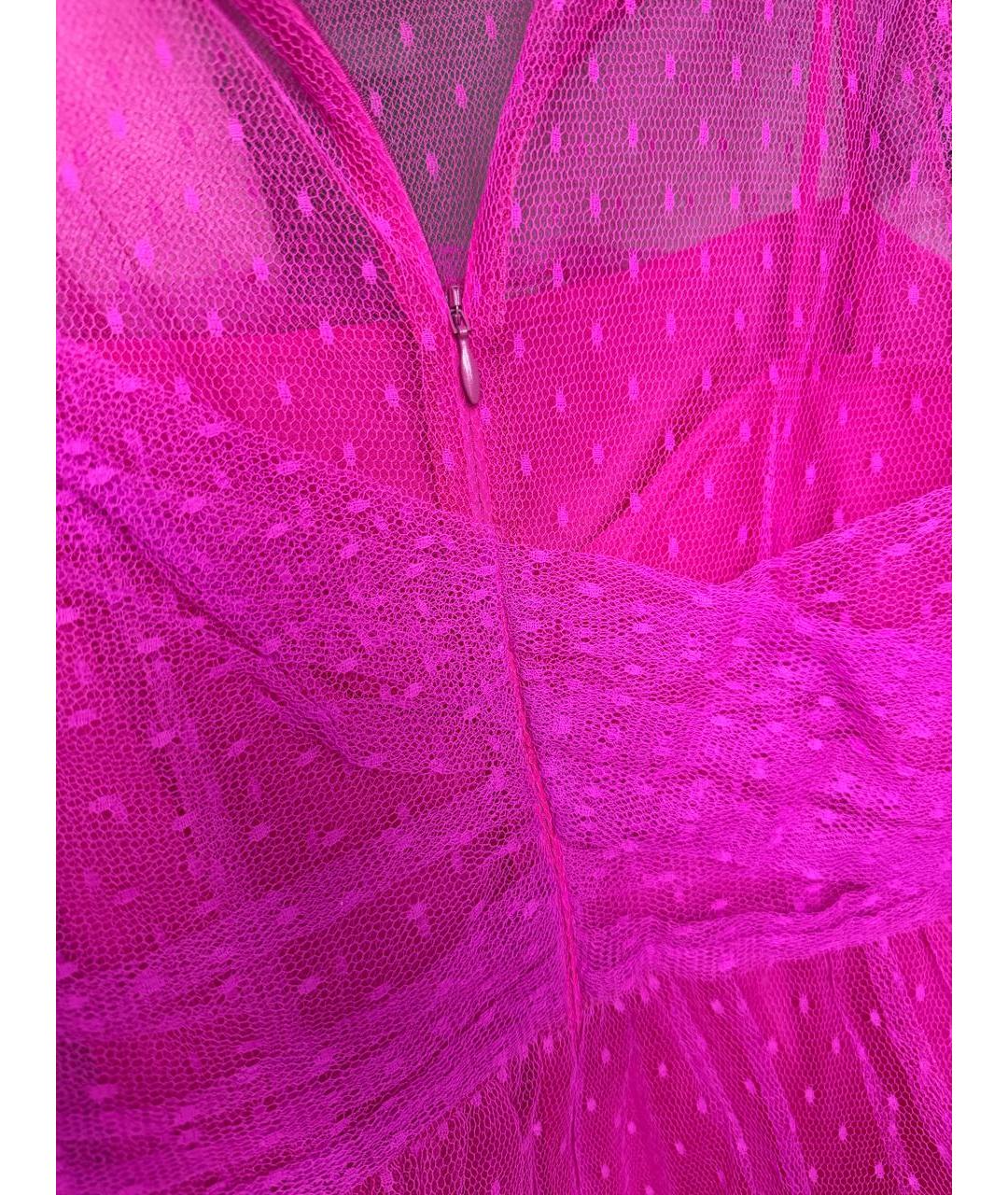 RED VALENTINO Розовое кружевное коктейльное платье, фото 4