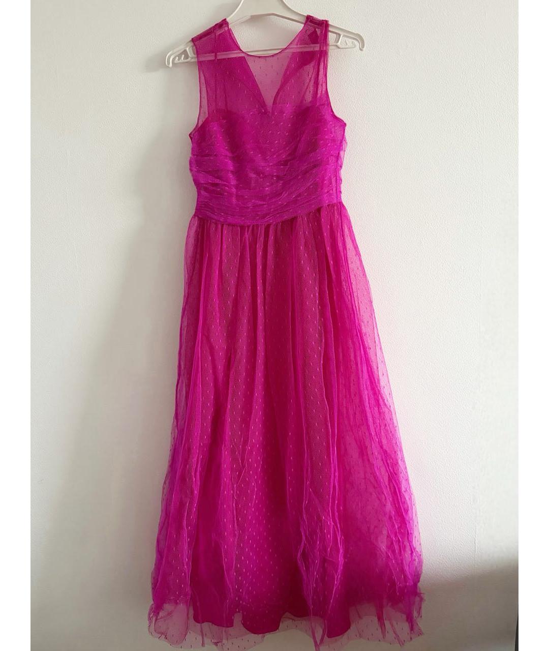 RED VALENTINO Розовое кружевное коктейльное платье, фото 5