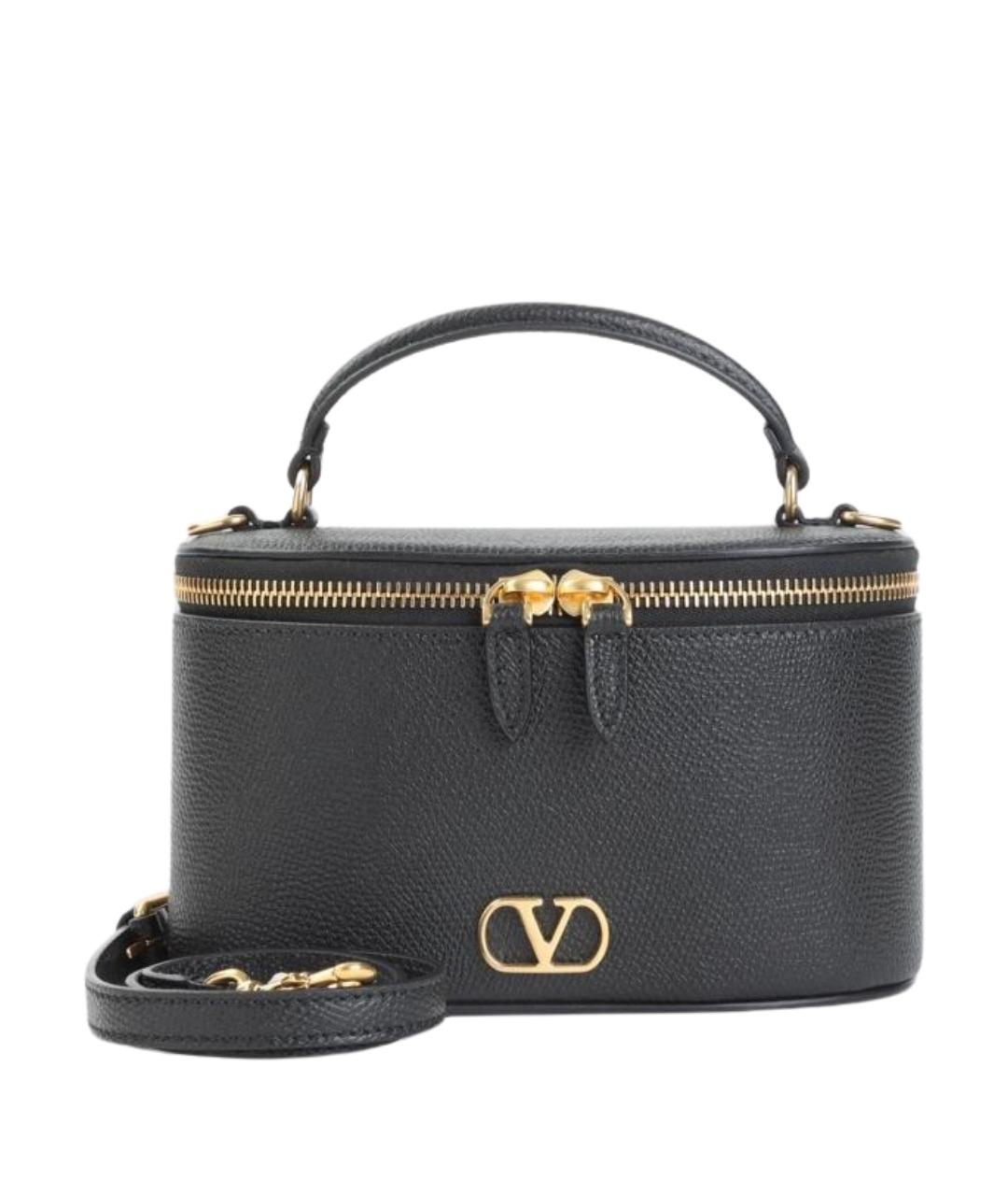 VALENTINO Черная кожаная сумка с короткими ручками, фото 1