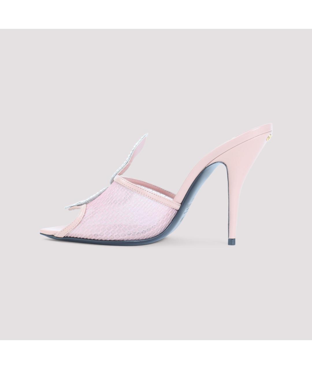 VALENTINO Розовые кожаные мюли, фото 2