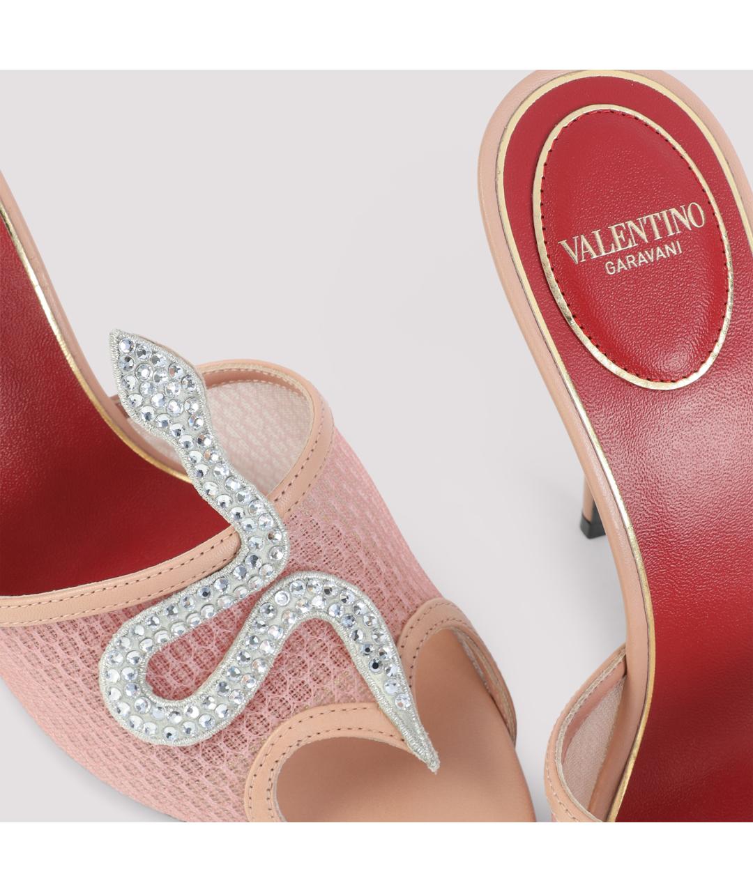 VALENTINO Розовые кожаные мюли, фото 4