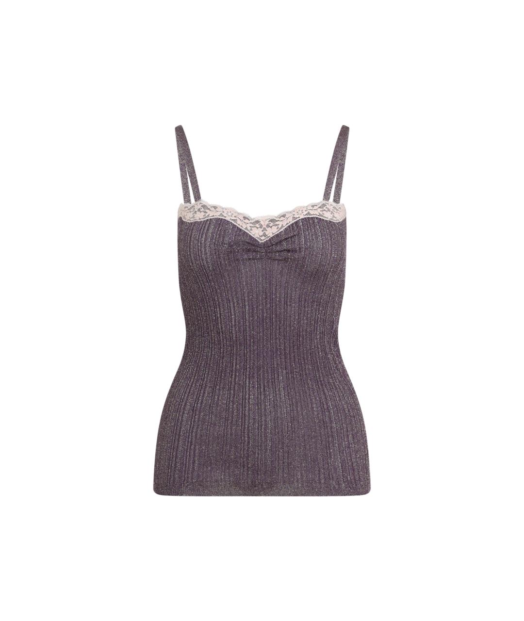 VALENTINO Фиолетовая вискозная майка, фото 1