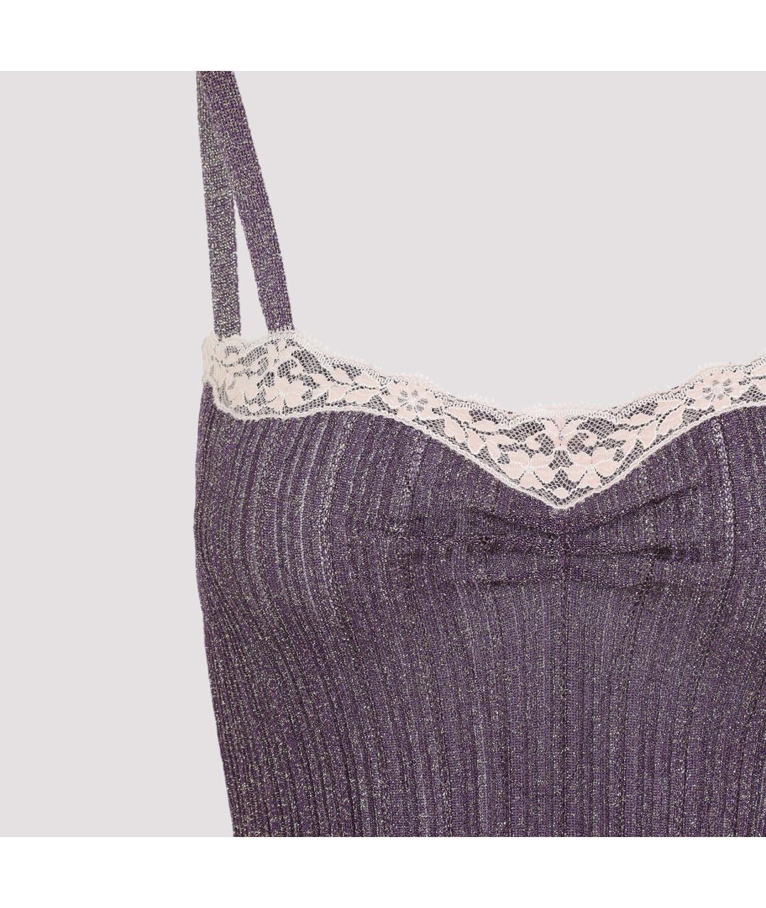 VALENTINO Фиолетовая вискозная майка, фото 3