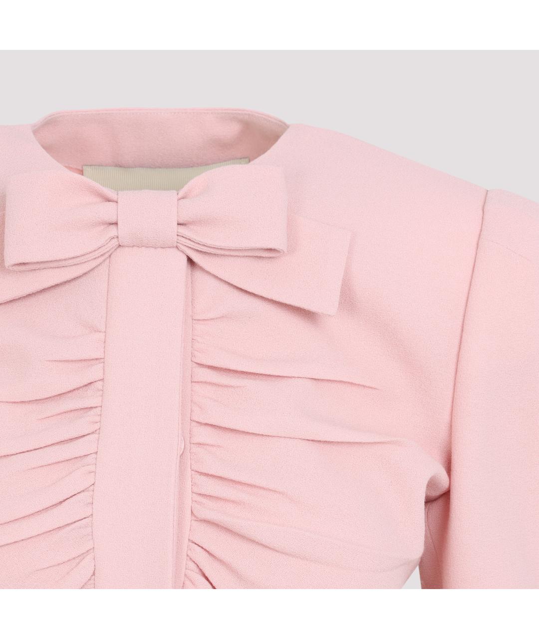 VALENTINO Розовый шерстяной жакет/пиджак, фото 3