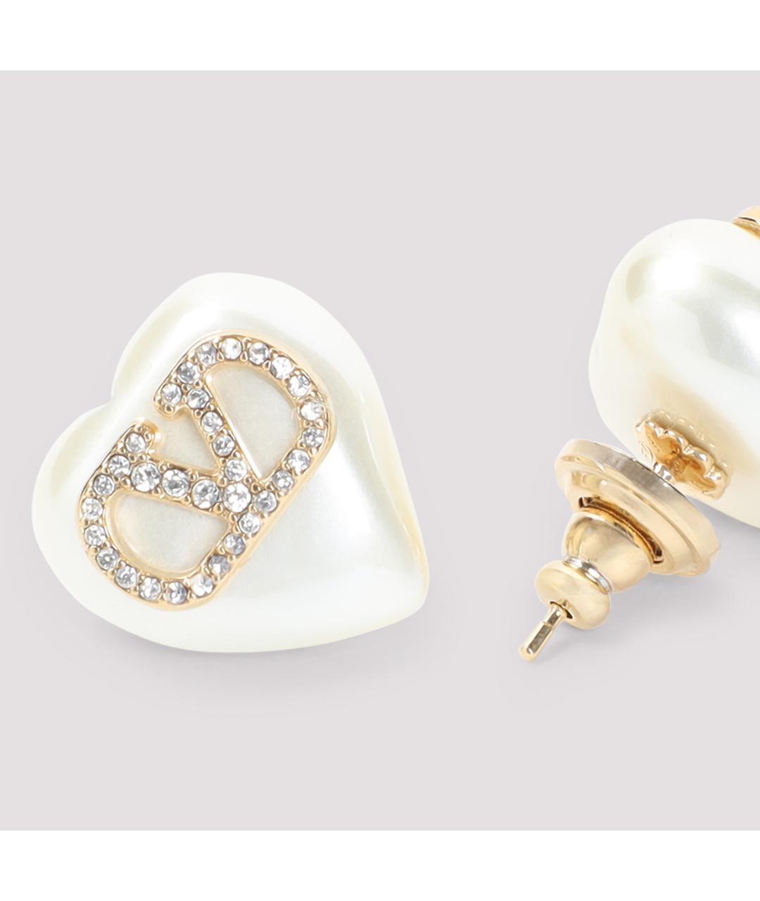 VALENTINO Белые металлические серьги, фото 2