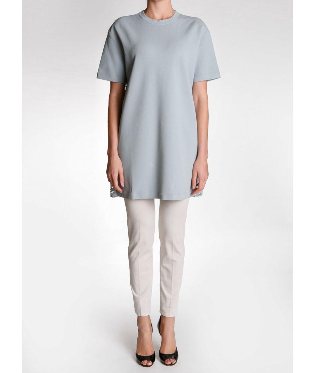 VALENTINO Голубое вискозное вечернее платье, фото 2