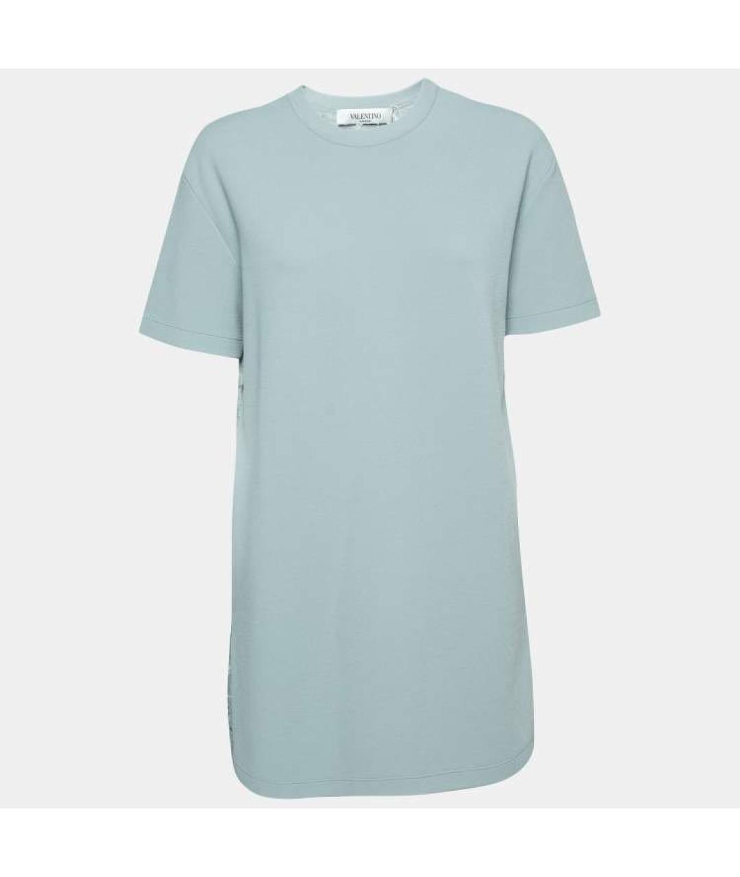 VALENTINO Голубое вискозное вечернее платье, фото 9