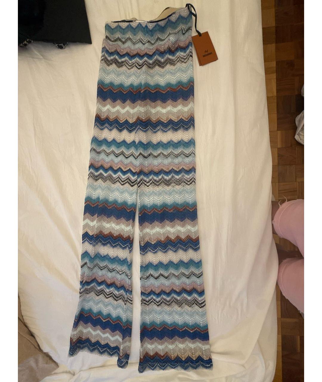 MISSONI Бирюзовые вискозные прямые брюки, фото 5