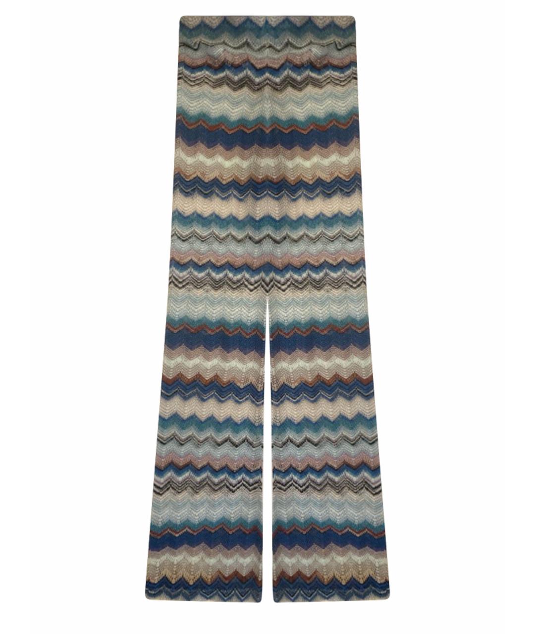 MISSONI Бирюзовые вискозные прямые брюки, фото 1