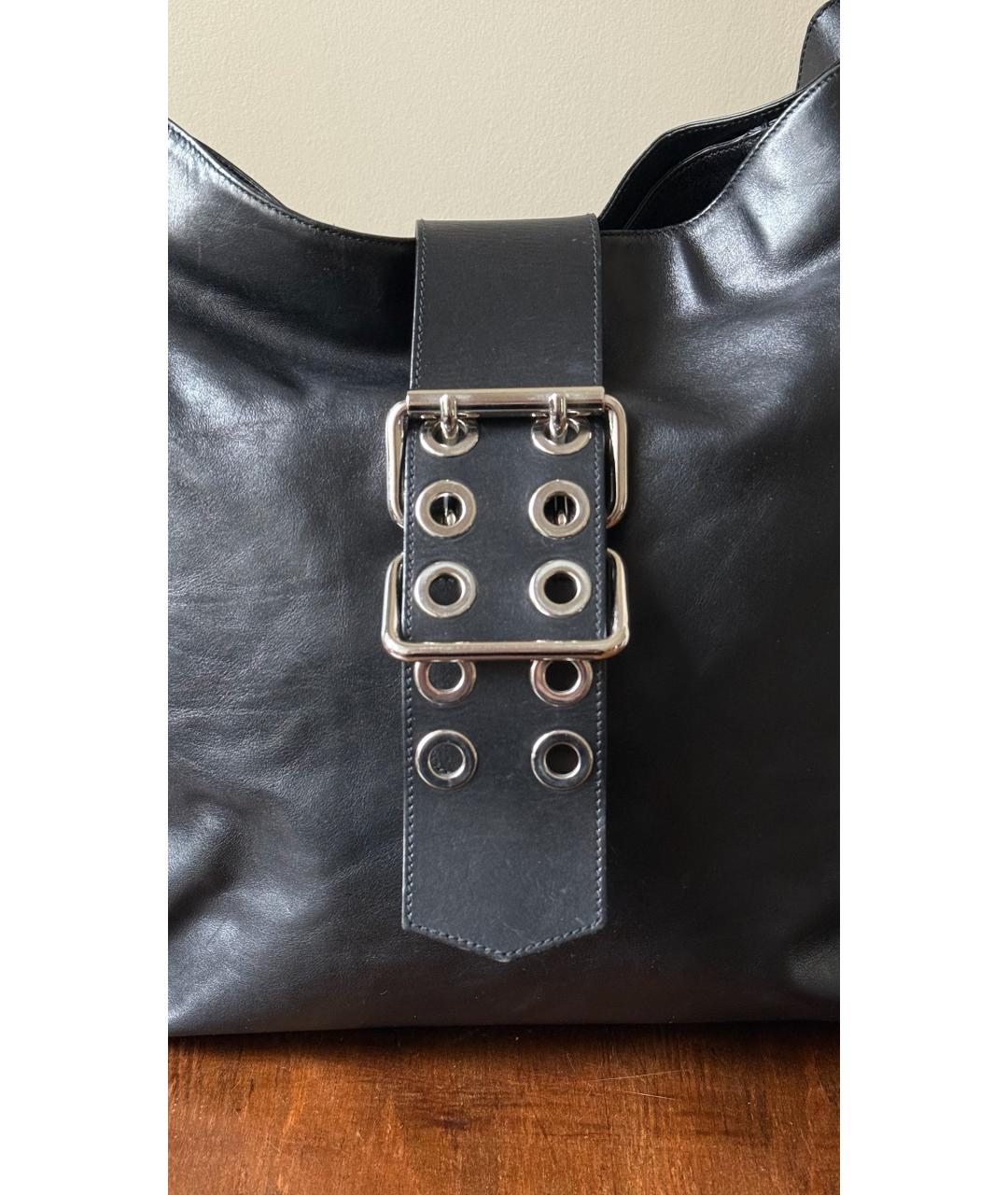 DOLCE&GABBANA Черная кожаная сумка тоут, фото 4