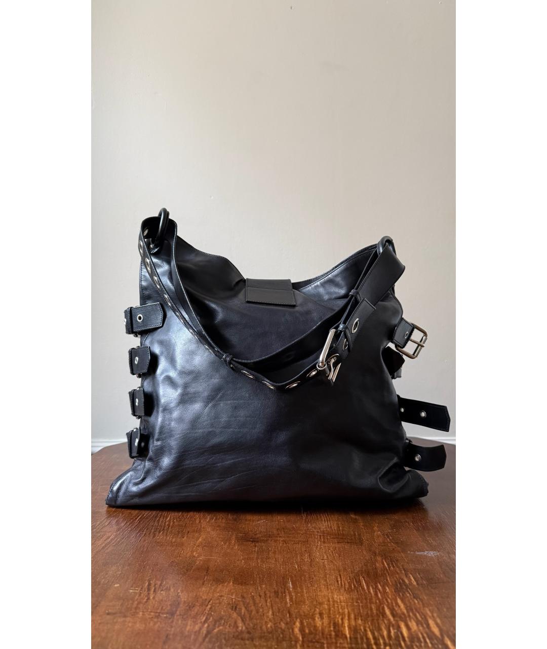 DOLCE&GABBANA Черная кожаная сумка тоут, фото 2