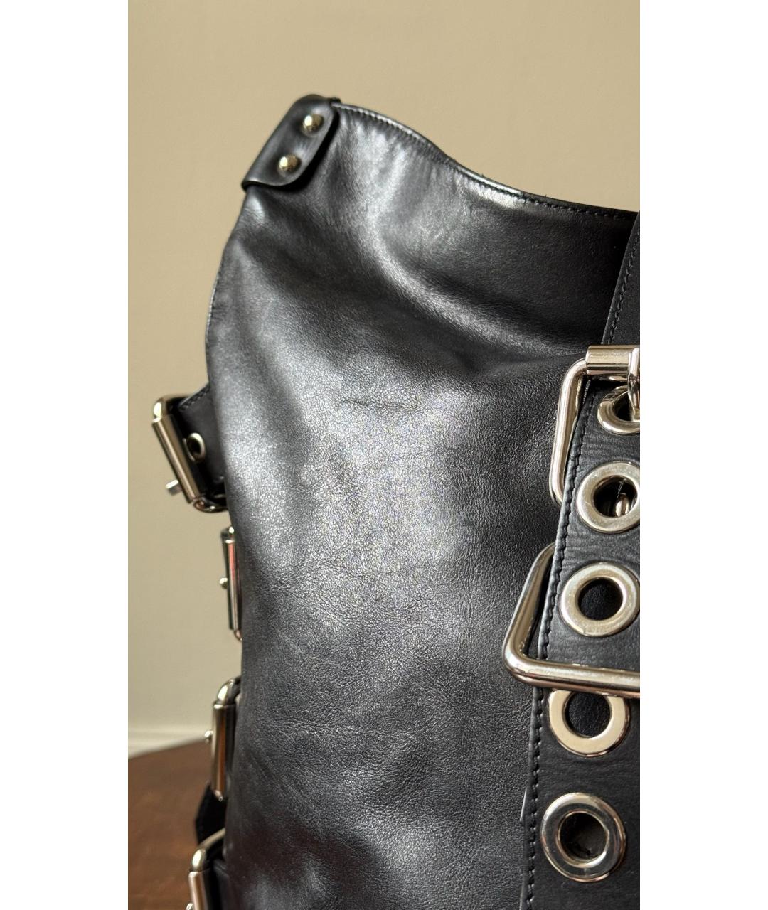 DOLCE&GABBANA Черная кожаная сумка тоут, фото 5