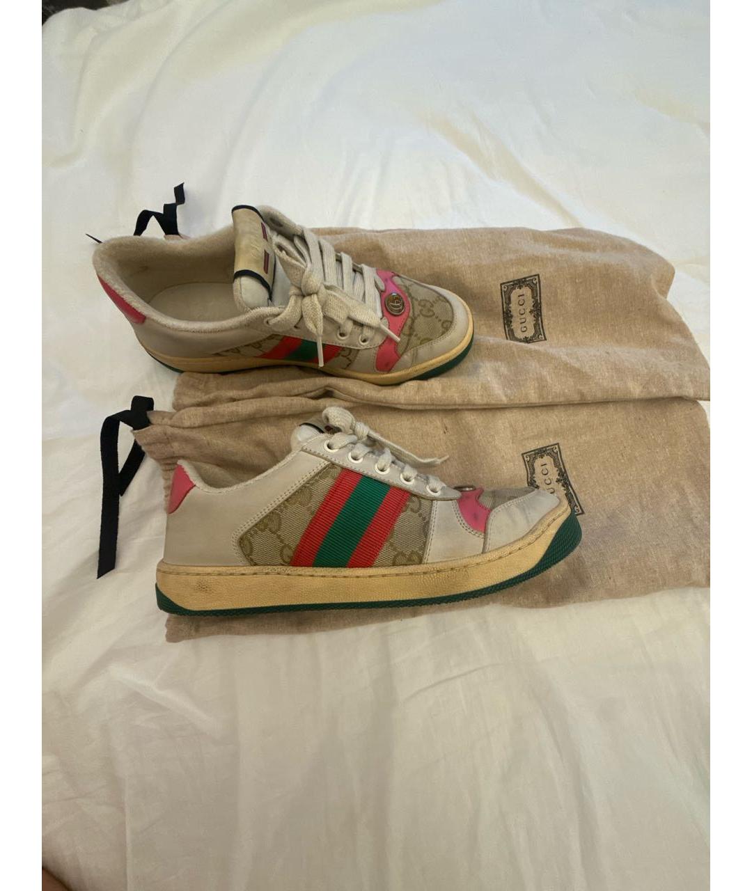 GUCCI Розовые кожаные кеды, фото 5