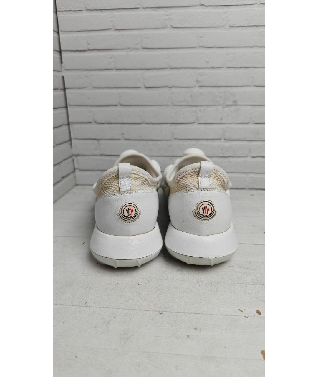 MONCLER Белые текстильные кеды, фото 4
