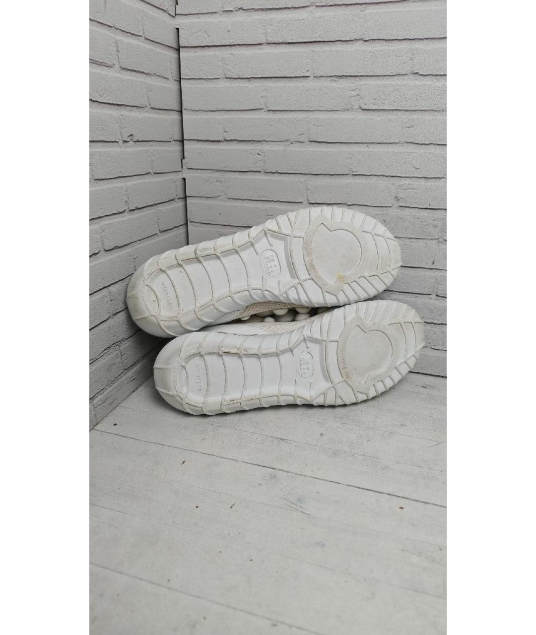 MONCLER Белые текстильные кеды, фото 6