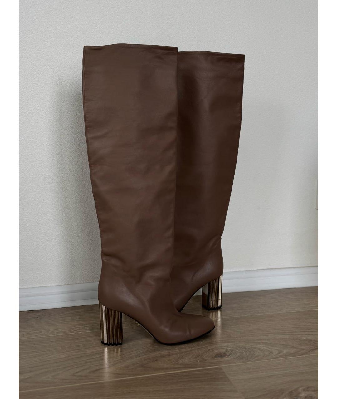 LE SILLA Розовые кожаные ботфорты, фото 4