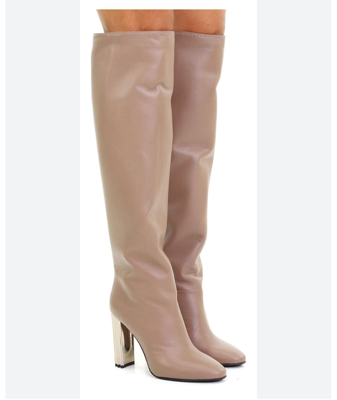 LE SILLA Розовые кожаные ботфорты, фото 5