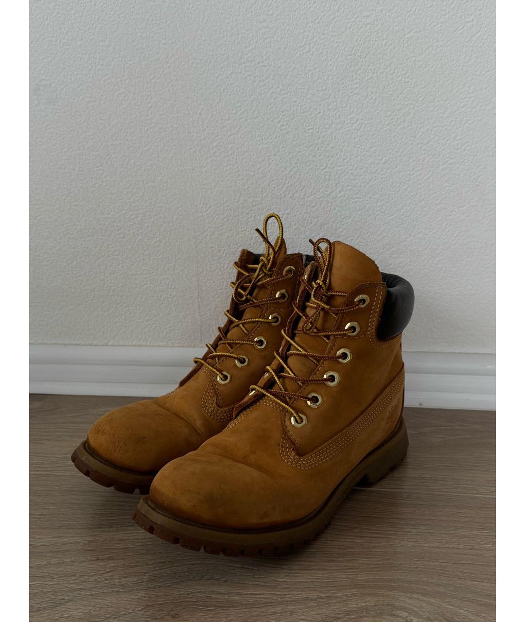 TIMBERLAND Оранжевое нубуковые высокие ботинки, фото 2