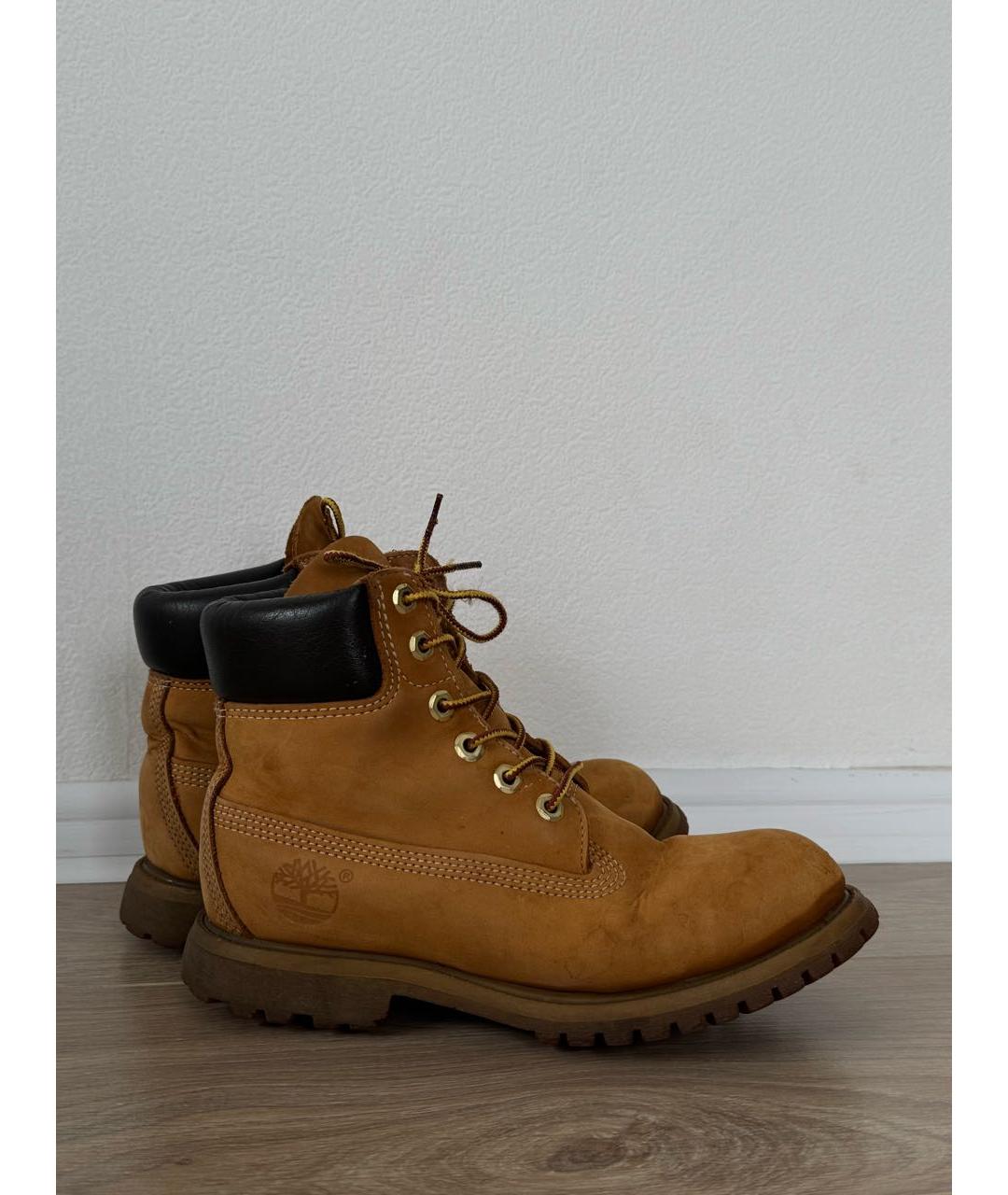 TIMBERLAND Оранжевое нубуковые высокие ботинки, фото 3