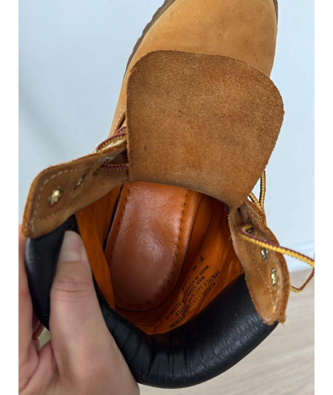 TIMBERLAND Оранжевое нубуковые высокие ботинки, фото 6