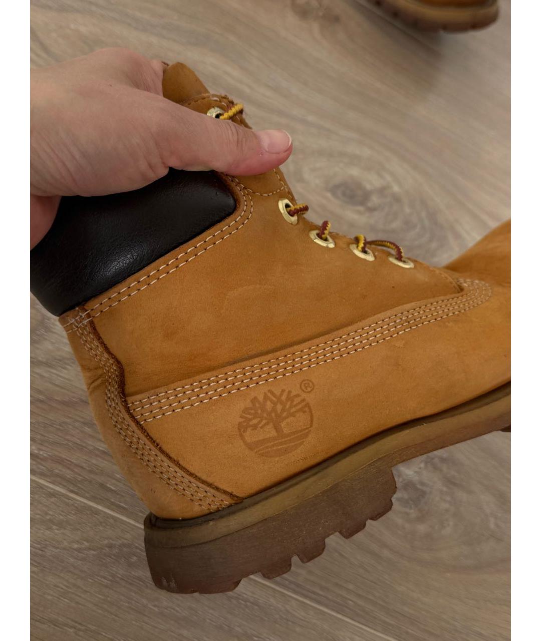 TIMBERLAND Оранжевое нубуковые высокие ботинки, фото 5