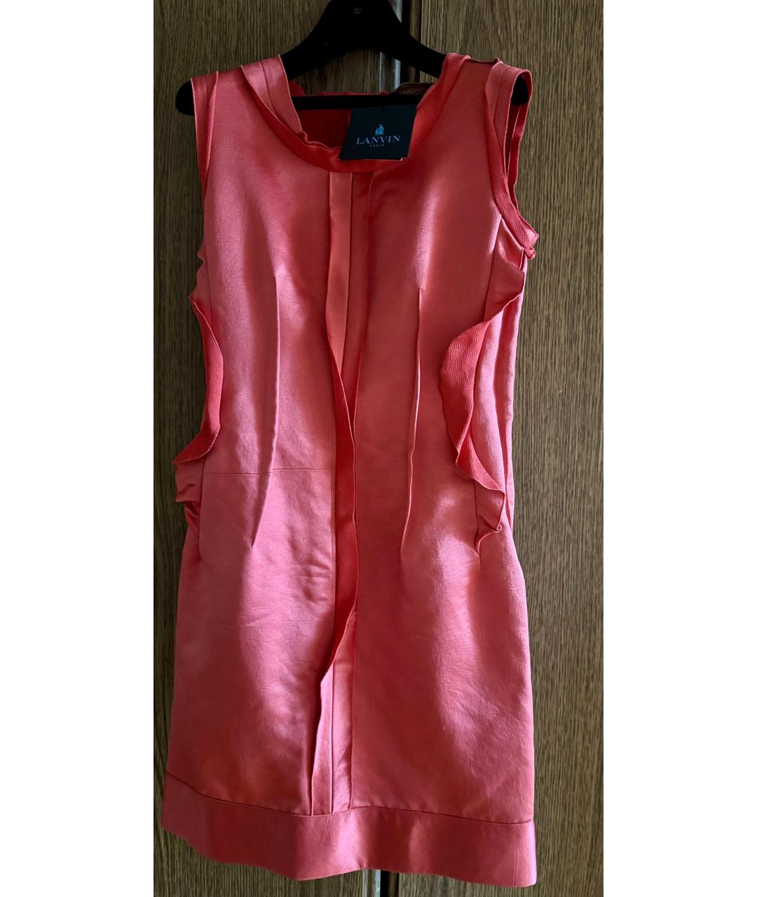 LANVIN Розовое шелковое коктейльное платье, фото 5