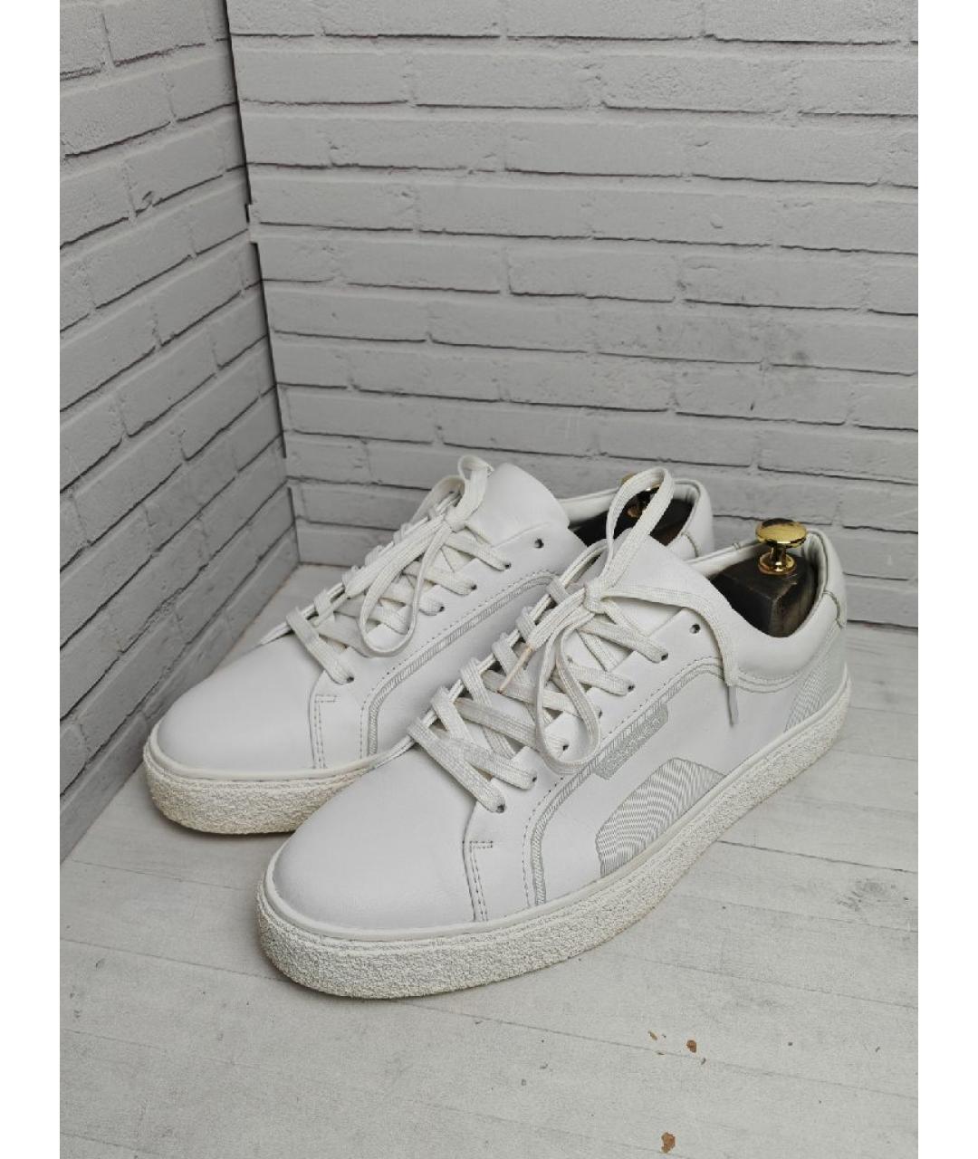 CALVIN KLEIN Белые кожаные низкие кроссовки / кеды, фото 2