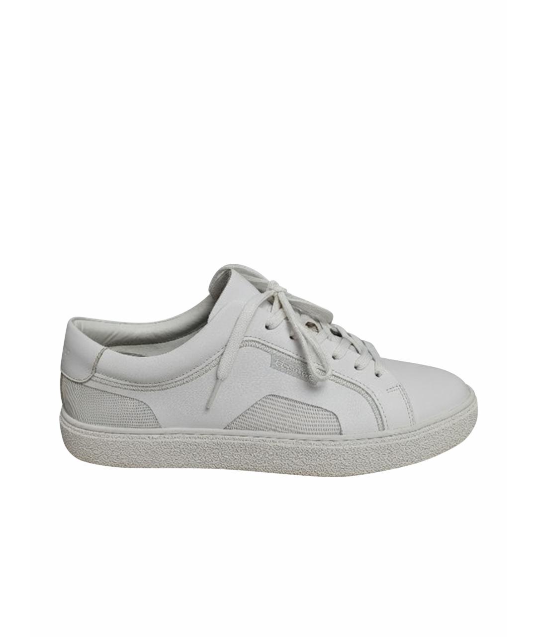 CALVIN KLEIN Белые кожаные низкие кроссовки / кеды, фото 1